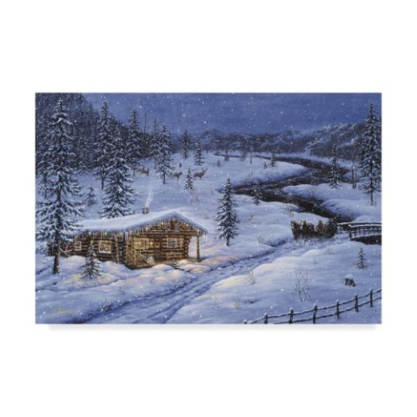 Trademark Fine Art Jeff Tift 'Winter Cabin' Canvas Art, 12x19 ALI30204-C1219GG